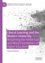 Titel: Liberal Learning and the Modern University von Patrick Keeney. Links violette Leiste, rechts graue Spritzer.