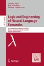 Titel: "Logic and Engineering of Natural Language Semantics". Unten links Springer-Logo. Links vertikal: "LNCS 16698".