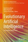 Text oben: "Algorithms for Intelligent Systems". Titel: "Evolutionary Artificial Intelligence". Hintergrund: Farbverlauf.