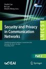 „Security and Privacy in Communication Networks“, Konferenzdetails. farbige Linien, LNICST-Logo.