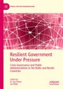 Resilient Government Under Pressure. Netzwerk aus weißen Linien und Punkten auf rosa Hintergrund.