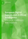 Titel: European Digital Agenda and Artificial Intelligence: Economic Challenges and Solutions. Grüner, geometrischer Hintergrund.