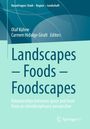 "Landscapes – Foods – Foodscapes: Relationships between space and food" in blauer Schrift auf grünem Hintergrund.