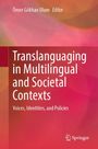 Text: "Ömer Gökhan Ulum Editor. Translanguaging in Multilingual and Societal Contexts. Voices, Identities, and Policies. Springer." Abstrakte Farbübergänge in Rot und Orange. Logo unten rechts.