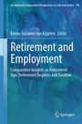 Titel: "Retirement and Employment: Comparative Insights on Retirement Age, Retirement Regimes and Taxation". Stilisiertes Bild einer Person.