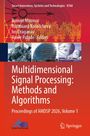 Titel: "Multidimensional Signal Processing: Methods and Algorithms". Cover in Rot mit technischen Illustrationen und drei Fotos von Gebäuden und Satellitenschüsseln.
