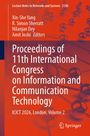 Proceedings des 11. Internationalen Kongresses zu ICICT 2026, London, Band 2. Roter Hintergrund mit Molekülmuster.