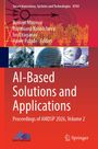 „AI-Based Solutions and Applications“ steht im Vordergrund, darunter Logos. Oben wissenschaftliche Illustrationen.