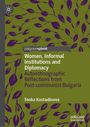 "Women, Informal Institutions and Diplomacy" von Tonka Kostadinova, grüner Hintergrund mit violetten Blättern, Logo links oben.