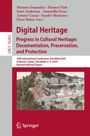 Text: „Digital Heritage: Progress in Cultural Heritage: Documentation, Preservation, and Protection.” Bild: Luftaufnahme eines Gebäudekomplexes.