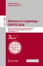 „Advances in Cryptology – CRYPTO 2026“ von Nadia Heninger und Mike Rosulek. Grauer und roter Hintergrund.