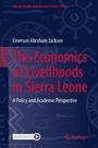 Titel: "The Economics of Livelihoods in Sierra Leone". Name: Emerson Abraham Jackson. Blaues, abstraktes Design.