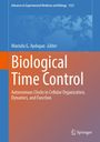 "Biological Time Control" von Mustafa G. Aydogan, mit blau-orangefarbenem Hintergrund und Springer-Logo.