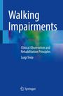 "Walking Impairments" oben, darunter "Clinical Observation and Rehabilitation Principles" von Luigi Tesio. Blaues Design.