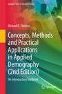 "Concepts, Methods and Practical Applications in Applied Demography" von Richard K. Thomas. Bunte Silhouetten im Hintergrund.