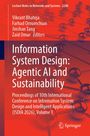 Ein Buchcover mit rotem Hintergrund: „Information System Design: Agentic AI and Sustainability“ und vier Herausgebernamen.