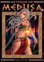 "REVENGE OF MEDUSA" und "DARKO POPOVIC". Illustration einer kämpferischen, mit Schlangenhaar und Schwert bewaffneten Frau.