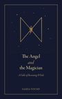 "The Angel and the Magician: A Fable of Becoming Whole" von Samia Yousif. Goldene Linien und Punkte auf dunklem Hintergrund.