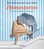 Text: "Elke Heidenreich & Daniel Müller", "Homestories", "Tiere durchs Schlüsselloch beobachtet". Illustration: Ein Elefant im Anzug auf Treppe.