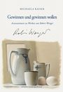 Titel: "Gewinnen und gewinnen wollen". Illustration: Krüge, Tasse, zwei Eier. Signatur: Robert Wenger.
