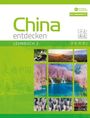 „China entdecken, Lehrbuch 2, neu überarbeitet“. Grüne Schrift, Bilder von Natur, Pandabär und Terrakotta-Kriegern.