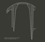 Text: "Richard Coray (1869–1946), Life and Work. Falsework for Bridges and Viaducts." 
Drahtmodell eines Gerüsts.