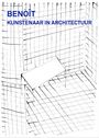 "BENOÎT, KUNSTENAAR IN ARCHITECTUUR." Skizzenhaftes Bild eines Raums mit schraffierten Linien und einer Bank.