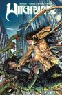 "Witchblade" oben, Bennett, Cafaro, Prianto, Peteri darunter. Zwei Charaktere kämpfen in einer urbanen Umgebung. Comic-Stil.