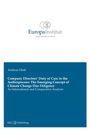 Andreas Hösli: Company Directors' Duty of Care in the Anthropocene: The Emerging Concept of Climate Change Due Diligence, Buch