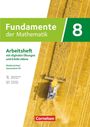 "Fundamente der Mathematik 8" in Grün, darunter "Arbeitsheft mit digitalen Übungen und Erklärvideos." Bild eines Mähdreschers.