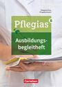"Pflegefachfrau Pflegefachmann, Pflegias Ausbildungsbegleitheft, Cornelsen." Eine Person hält ein Heft, trägt weiße Kleidung.
