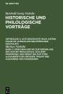Barthold Georg Niebuhr: Historische und philologische Vorträge, Buch