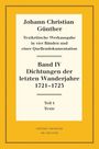 : Dichtungen der letzten Wanderjahre 1721-1723, Buch,Buch