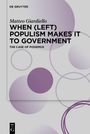 Buchcover mit Text: "When (Left) Populism Makes It to Government: The Case of Podemos" von Matteo Giardiello. Purpurne Kreise.