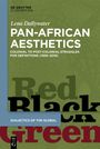 Buchtitel: "Pan-African Aesthetics". Thema: Von kolonialen zu postkolonialen Definitionen. Farben: Rot, Schwarz, Grün.