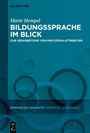 Buchtitel: "Bildungssprache im Blick" von Marie Hempel. Hintergrund mit überlappenden Kreisen in Blautönen.
