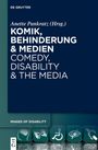 Text oben: „DE GRUYTER.“ Titel: „KOMIK, BEHINDERUNG & MEDIEN.“ Symbole für Behinderung unten.