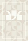 Eine beige-graue Illustration mit stilisierten, sich wiederholenden Zeichen und einem weißen Rahmenmuster.