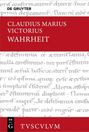 DE GRUYTER, CLAUDIUS MARIUS VICTORIUS WAHRHEIT. Roter Hintergrund, historische Schrift im Hintergrund, TVSCVLM.