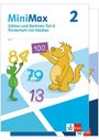 "MiniMax 2 - Zahlen und Rechnen Teil A, Förderheft mit Medien." Ein Frosch und ein Hund mit Zahlen und buntem Design.