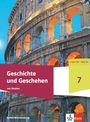 „Geschichte und Geschehen“, Klasse 7, Baden-Württemberg. Das Kolosseum im Abendlicht. Logo von Klett.