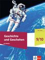 „Geschichte und Geschehen 9/10“, Astronaut im All über der Erde, Logo „Klett“.
