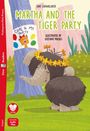 „Martha and the Tiger Party“; ein Mammut mit Blumenkranz, daneben ein Plakat „Come to my Party“ mit einem Tiger.