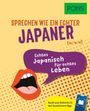 "Sprechen wie ein echter Japaner [m/w/d]. Echtes Japanisch für echtes Leben. Auch zum Anhören in der Scan2Learn-App." PONS-Logo.