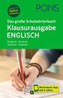 “Zugelassen für Abitur & Klausur”; PONS-Logo oben; Hand schreibt mit Stift auf Papier; grüner Hintergrund.