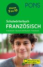 "Klasse 5 bis 10", "PONS", "Schulwörterbuch FRANZÖSISCH". Teenager lächelt, gelbes App-Logo unten rechts.