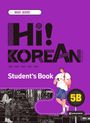 Text: "Hi! Korean", "Student’s Book", "New Collection", "5B". Illustration einer Person mit Smartphone vor einem Geschäft.