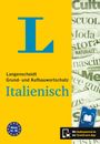 "Langenscheidt Grund- und Aufbauwortschatz Italienisch" steht auf gelbem Hintergrund. Links oben das blaue L-Logo.