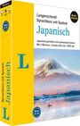 „Langenscheidt Sprachkurs mit System: Japanisch“. Gelbes Cover, Berglandschaft mit See im Hintergrund. Niveau A1-A2.