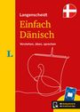 Text: Langenscheidt Einfach Dänisch, Verstehen, üben, sprechen. Gelber Hintergrund, Illustration eines Drachenbootes.